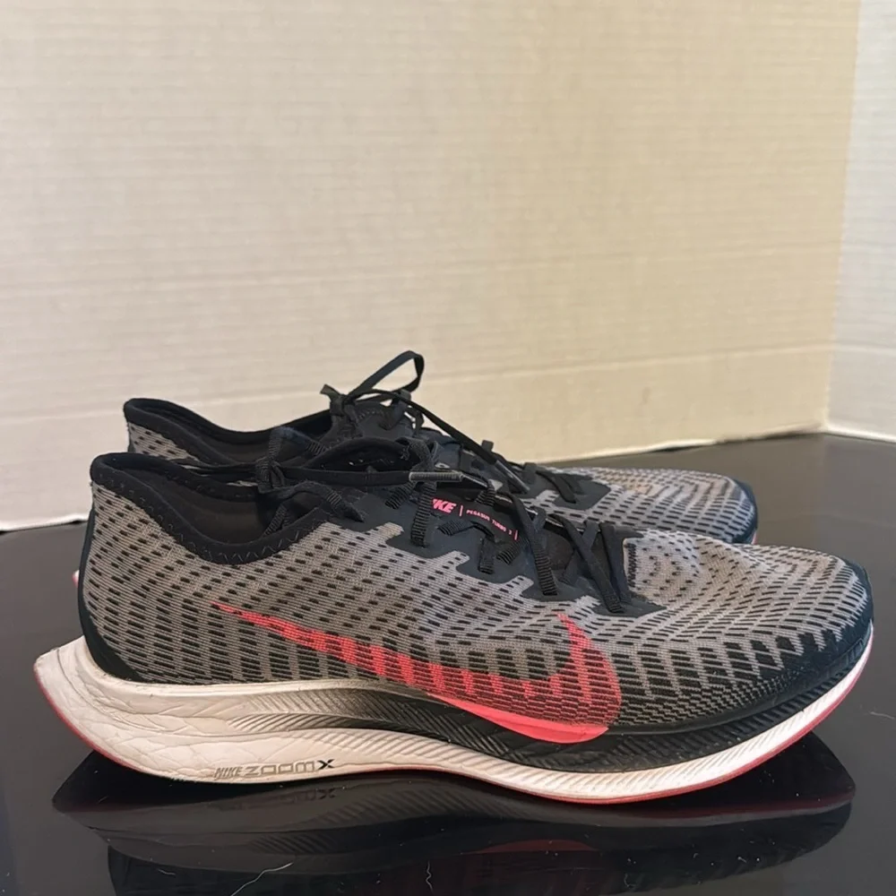 Nike Zoom Pegasus Turbo 2 Black/Pink&Grey AT2863-007 Mens Size 12 Running Shoe
